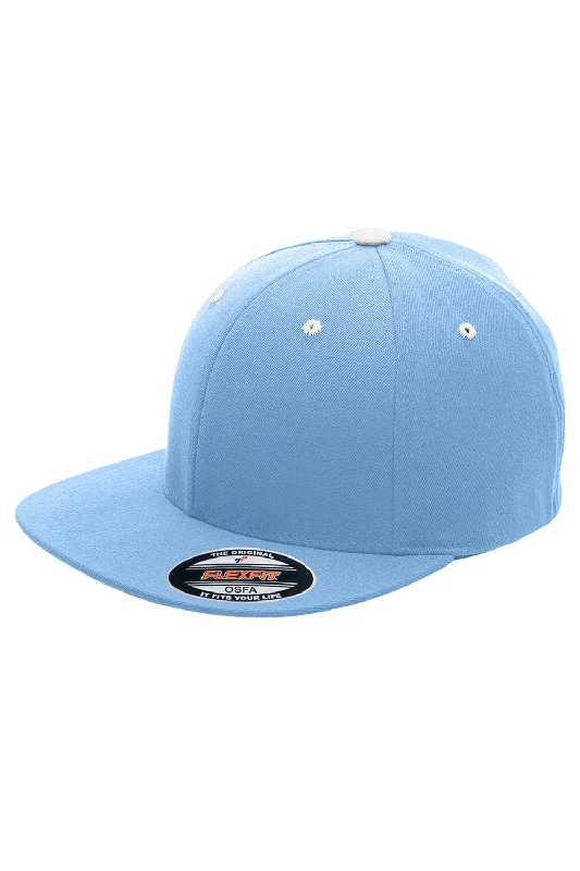 mens hats with soft tones-Team 365 Mens Moisture Wicking Stretch Fit Hat - Light Blue/White