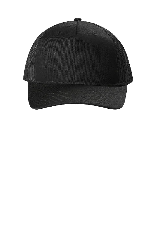 mens hats in organza-Port Authority Mens Snapback Trucker Hat - Black