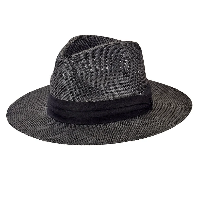 mens hats in batiste-Mens Woven 3" Brim Paper Fedora