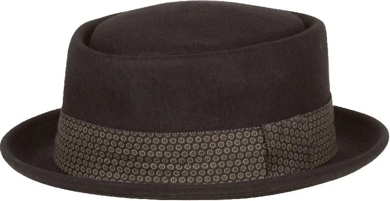 Wool Hats with wild charm-Sakkas Robert Patterned Band Wool Porkpie Hat