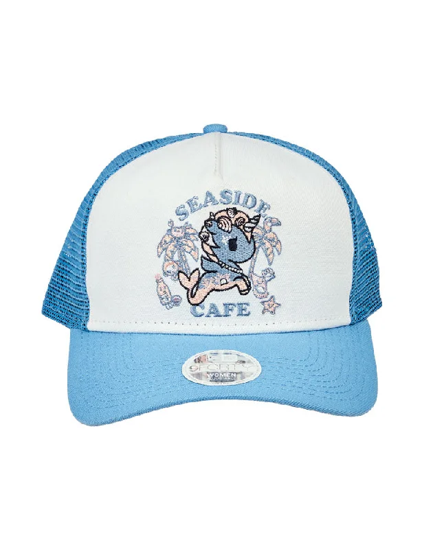 Womens hats for music competitions-New Era Seaside Cafe Women's Trucker Snapback