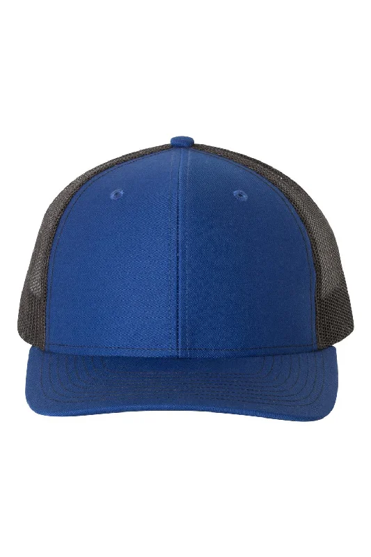 mens hats for camping-Richardson Mens Snapback Trucker Hat - Royal Blue/Black