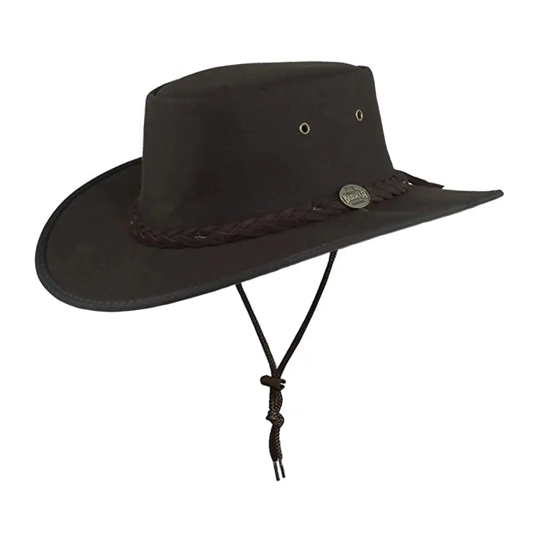 Velvet headbands for summer-Barmah Drovers Oilskin Canvas Hat