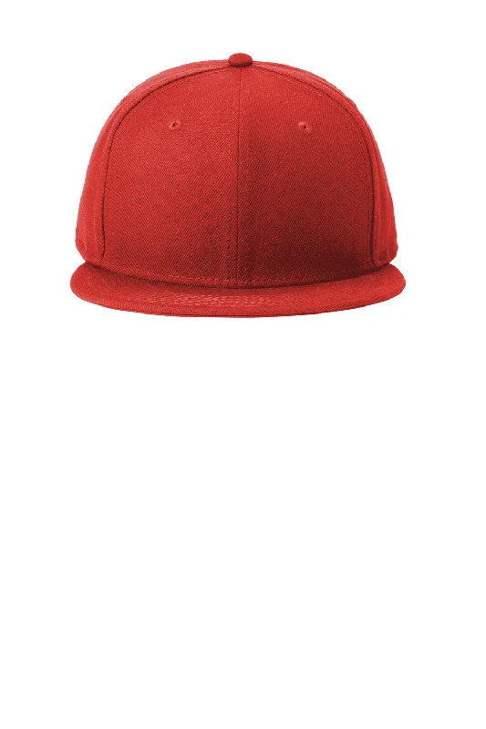 mens hats with geometric patterns-New Era Mens Flat Bill Snapback Hat - Scarlet Red