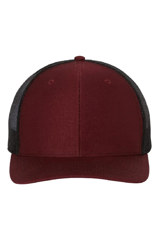 mens hats in black-Richardson Mens Snapback Trucker Hat - Cardinal Red/Black