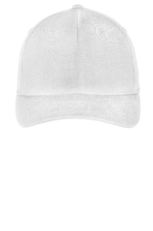 mens hats for game nights-Sport-Tek Mens Moisture Wicking Stretch Fit Hat - White