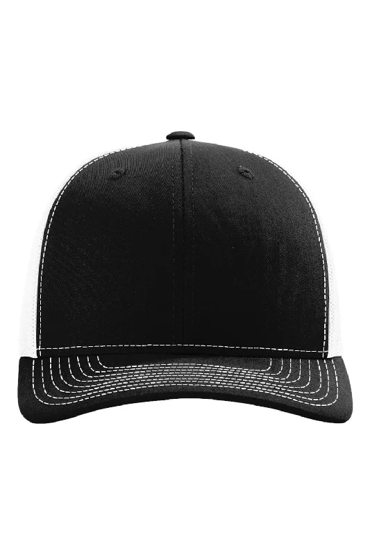 mens hats for crappie fishing-Richardson Mens Sustainable Snapback Trucker Hat - Black/White