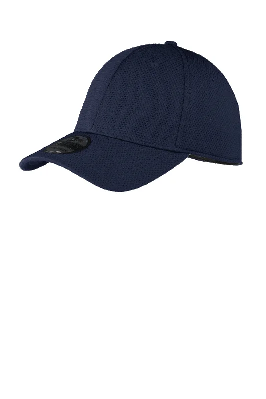 mens hats for haddock fishing-New Era Mens Moisture Wicking Stretch Fit Hat - Navy Blue