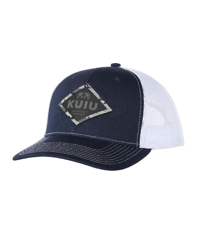 Beanies with custom logos-Vias Storm Sign Hat | Navy/White