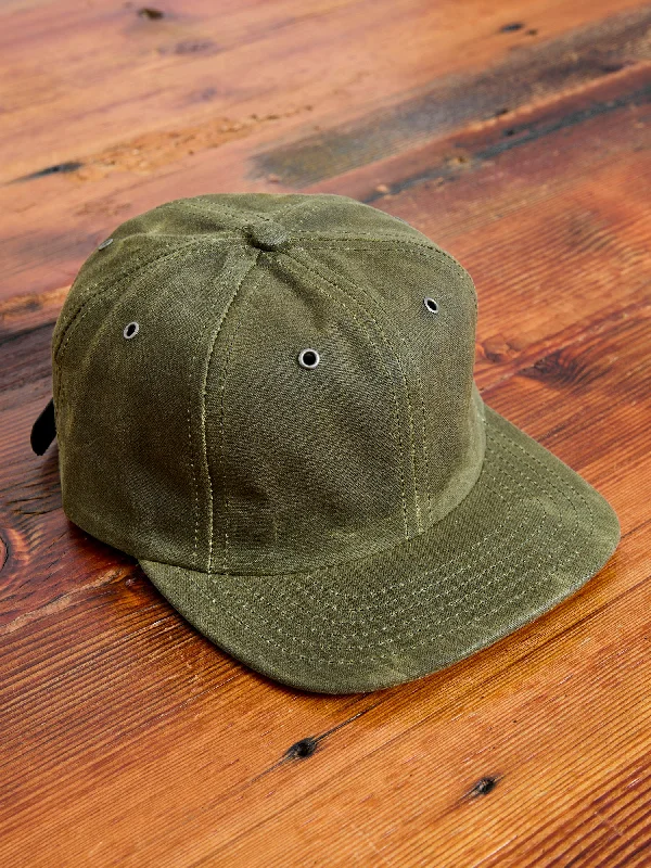 Baseball caps street vendor-Waxed Canvas Baseball Cap in Olive