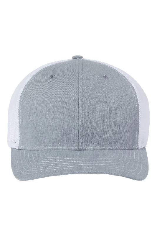 mens hats for walrus watching-Richardson Mens 112+ R-Flex Adjustable Trucker Hat - Heather Grey/White