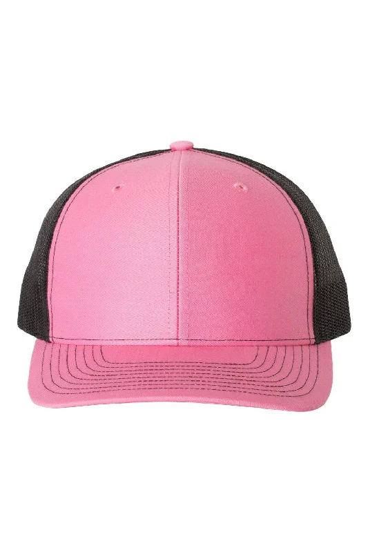 mens hats with loose fit-Richardson Mens Snapback Trucker Hat - Hot Pink/Black