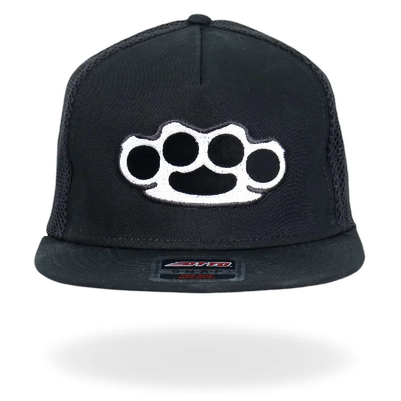 Beanies with quirky designs-Hot Leathers Hardcore Knuckles Black Snap Back Hat GSH4008