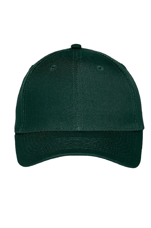 mens hats in burgundy-Port Authority Mens Moisture Wicking Adjustable Hat - Dark Green