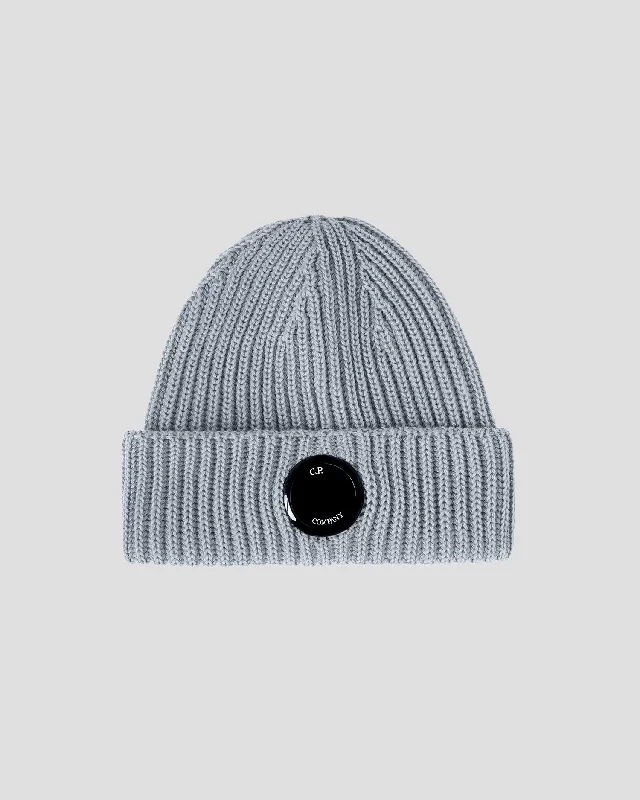 Wool Hats with vent stitches-Extra Fine Merino Wool Lens Beanie Griffin Grey