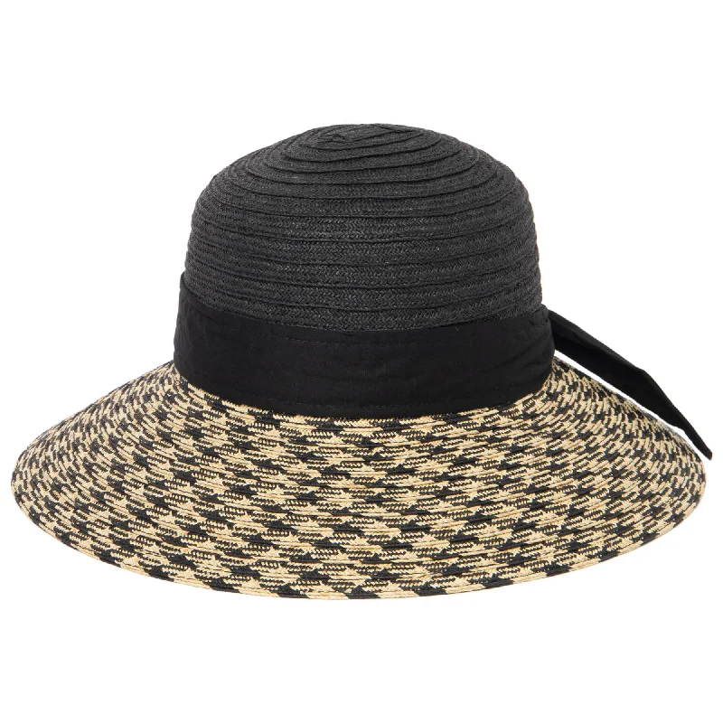 Womens hats for pool parties-Women's Contrast Round Crown Sun Hat