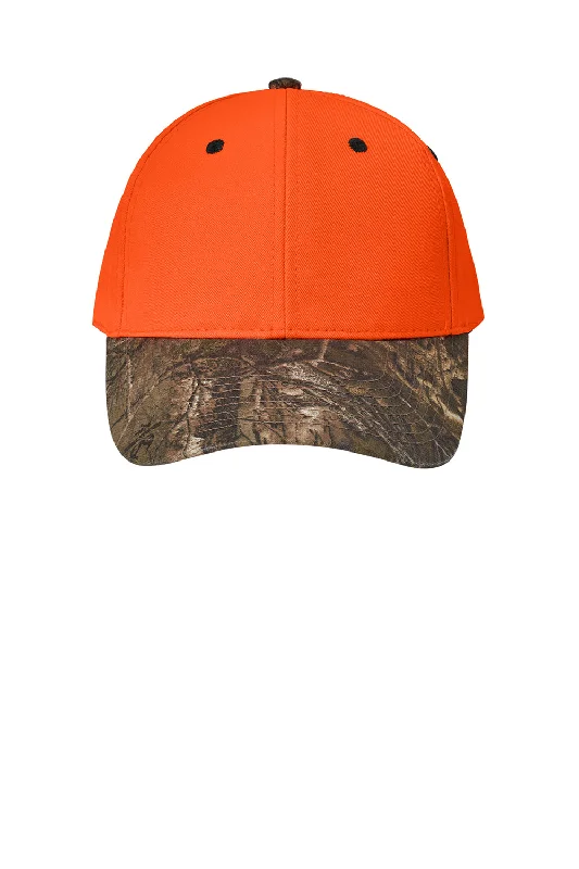 mens hats for sale-Port Authority Mens Adjustable Hat - Orange Blaze/Realtree Xtra Camo