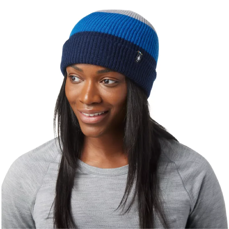 Wool Hats with slit weaves-Smartwool Cantar Colorblock Beanie 2024