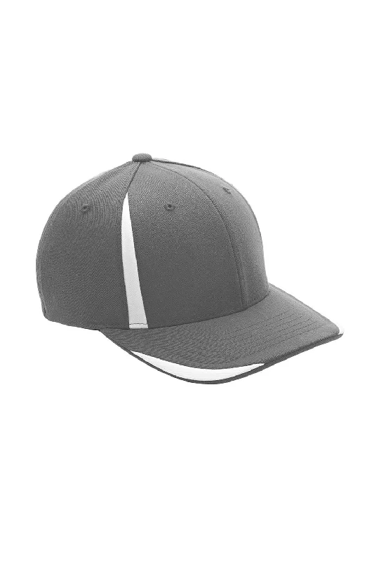 mens hats for barracuda fishing-Team 365 Mens Moisture Wicking Stretch Fit Hat - Graphite Grey/White