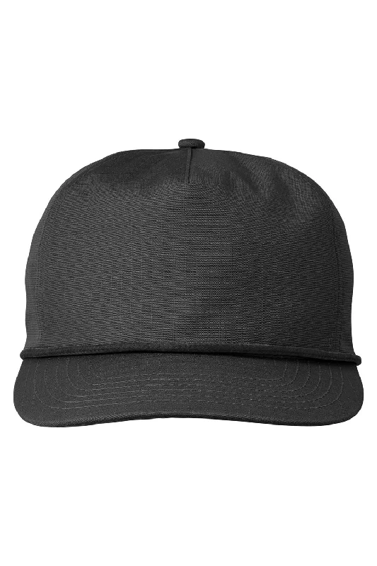 mens hats with loose fit-Big Accessories Mens Lariat Ripstop Snapback Hat - Charcoal Grey/Black