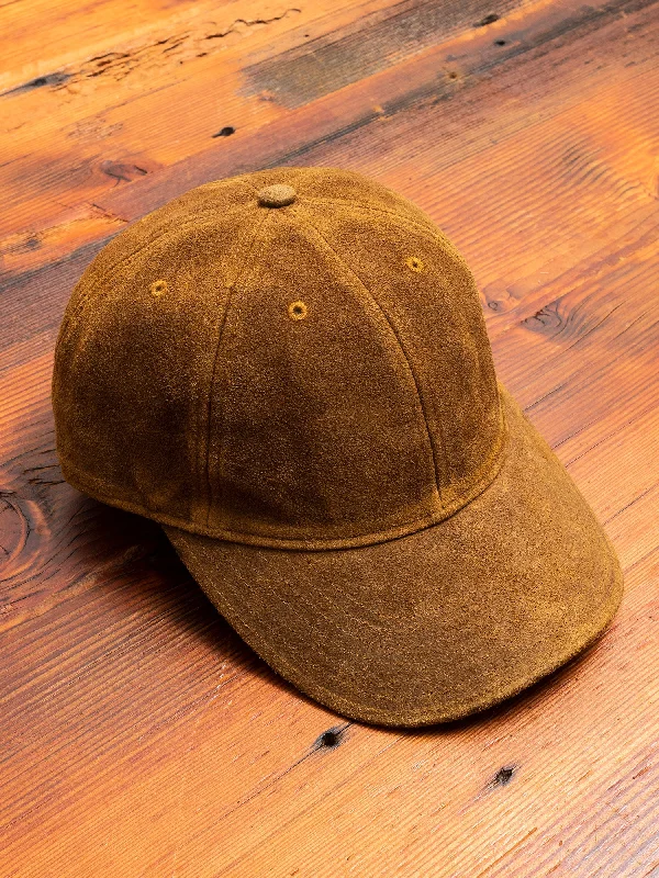 Baseball caps fall fashion-Suede Baseball Cap in Brown