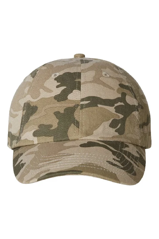 mens hats with clean patterns-Valucap Mens Adult Bio-Washed Classic Adjustable Dad Hat - Tan Camo