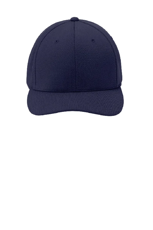 mens hats with chin strap-Sport-Tek Mens Cool & Dry Moisture Wicking Stretch Fit Hat - True Navy Blue