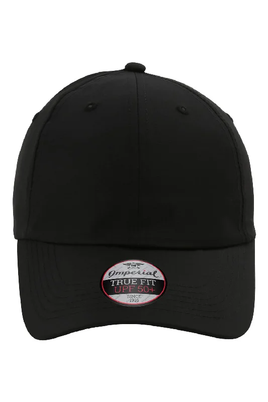 mens hats with fitted crown-Imperial Mens The Original Performance Moisture Wicking Adjustable Hat - Black