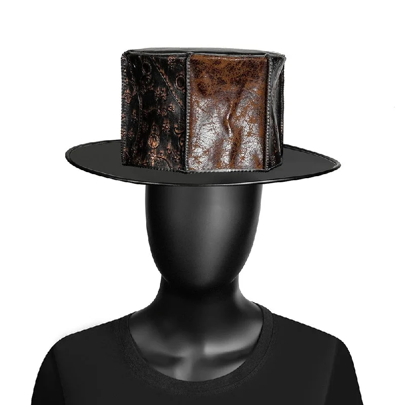 mens hats in plaid-Men's Steampunk Distress Splice Hat