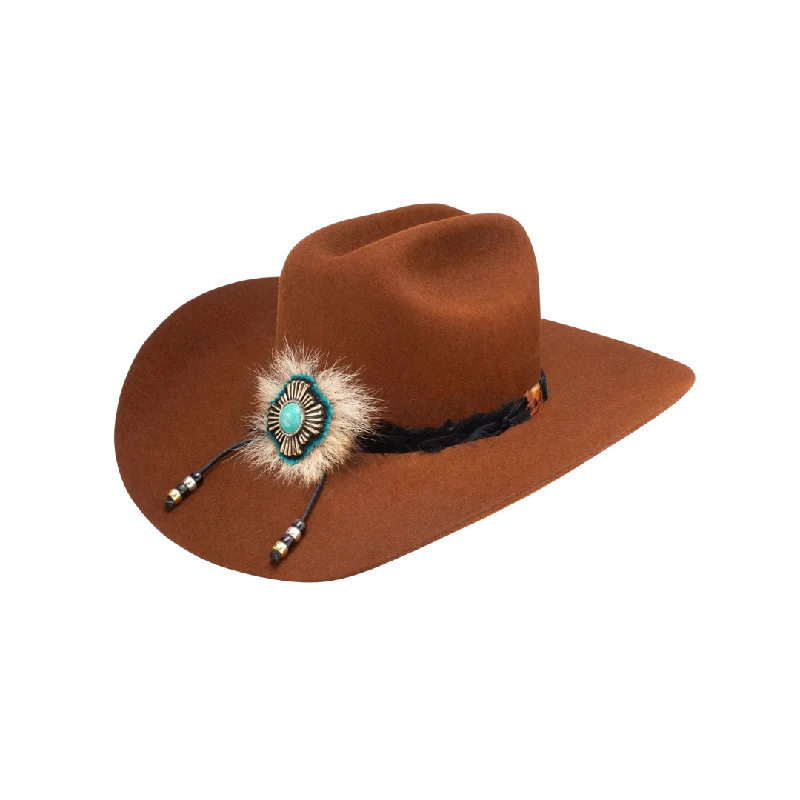 Womens hats for snowshoeing-Charlie 1 Horse Women's Country with a Flare Western Cognac Hat