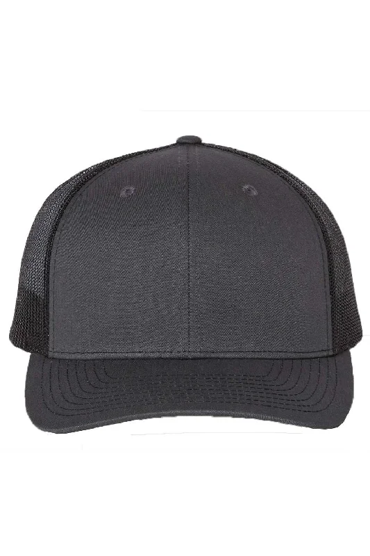 mens hats for countryside drives-Richardson Mens Snapback Trucker Hat - Charcoal Grey/Black