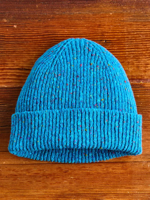 Wool Hats in lime green-"Out of the Blue" Wool Beanie in Starnight