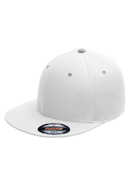 mens hats for flea markets-Team 365 Mens Moisture Wicking Stretch Fit Hat - White/Silver Grey