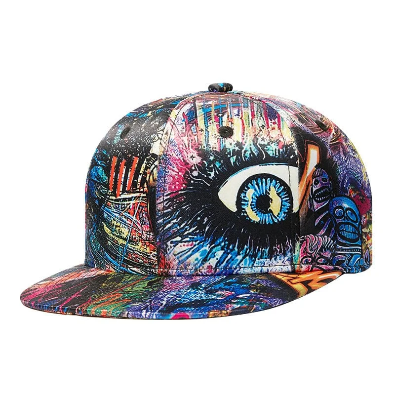 mens hats for golf-Men's Street Fashion Graffiti Printed Cap