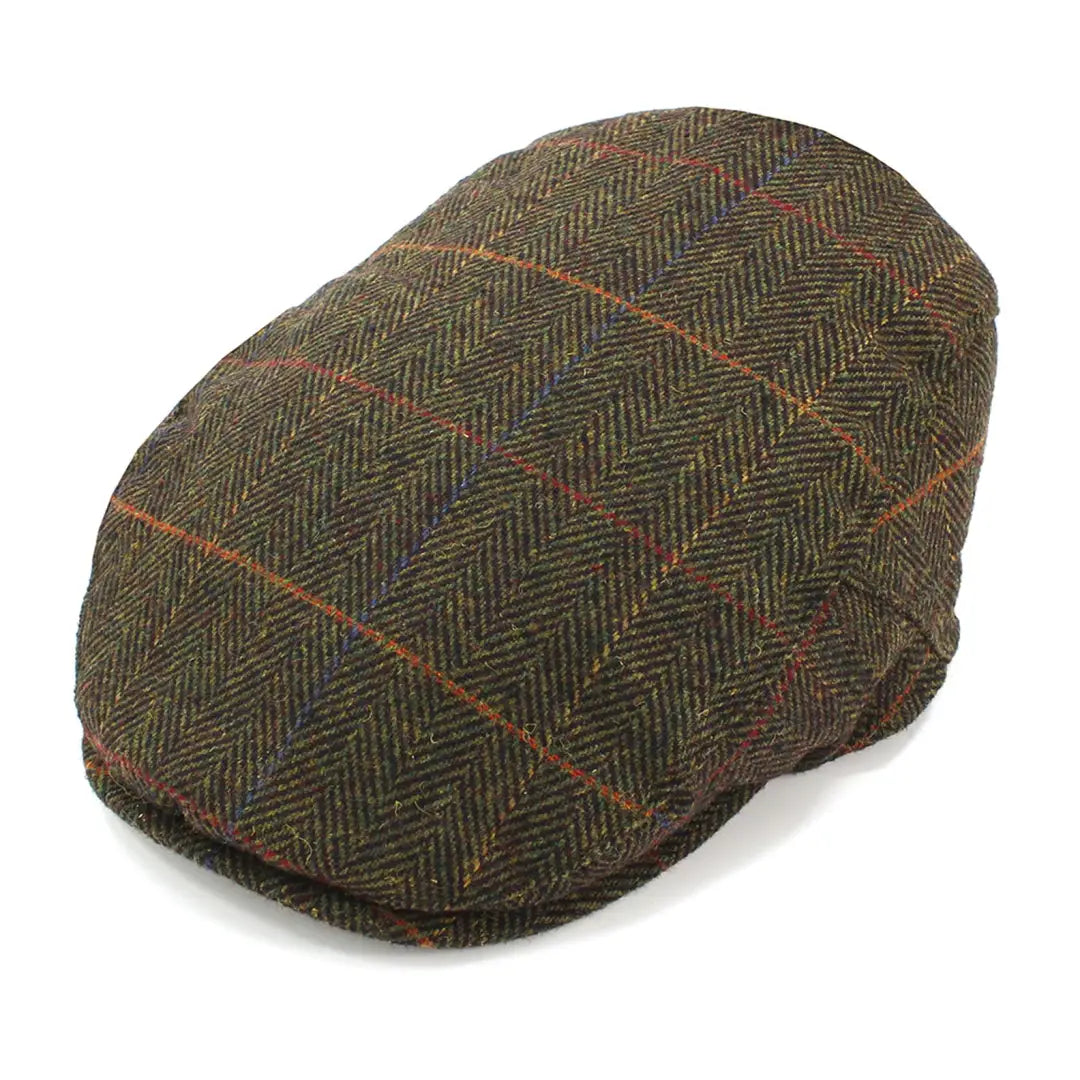 Beanies for snowy mountains-British Bag Co. Herringbone Check Flat Cap