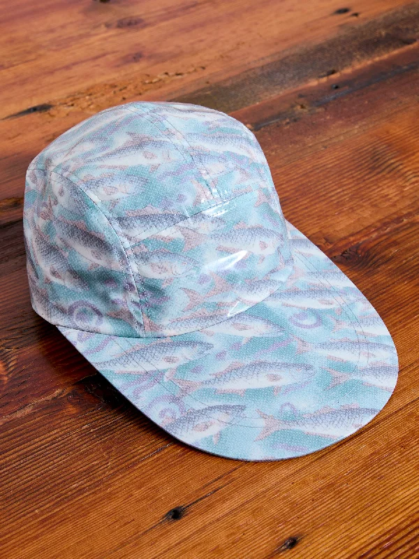 Beanies with fun patterns-Nylon Print Water Film Fishing Cap in Aqua