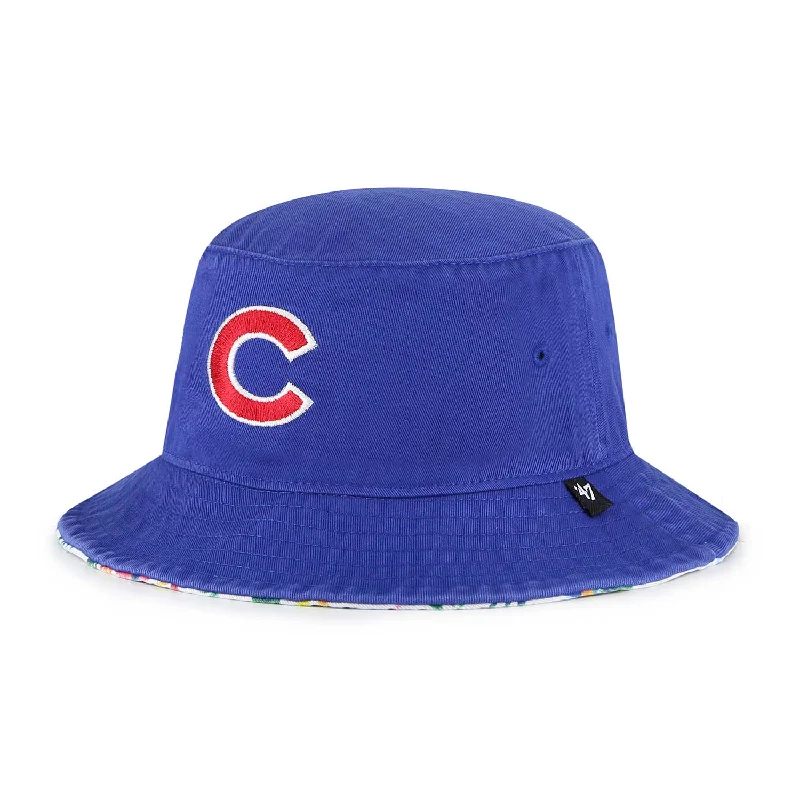 Bucket hats with leather patches-Chicago Cubs Women's Royal Highgrove Bucket Hat