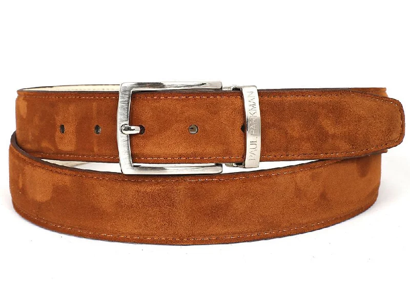 mens hats with subtle colors-Pau Parkman Men's Suede Belt in Tobacco