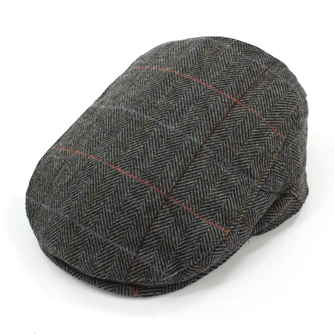 Beanies for chilly nights-British Bag Co. Herringbone Check Flat Cap