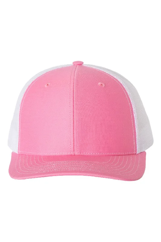 mens hats with foldable brim-Richardson Mens Snapback Trucker Hat - Hot Pink/White