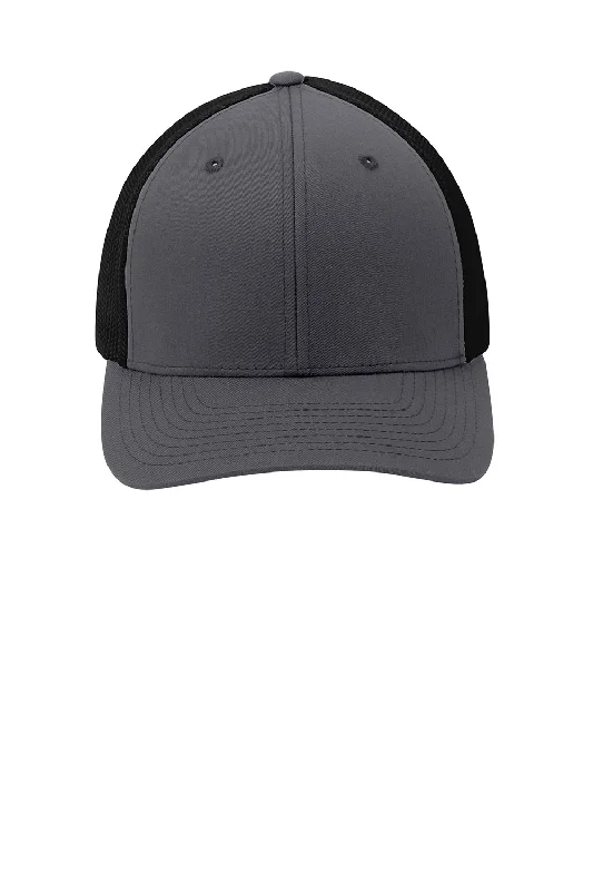 mens hats with buckle-Port Authority Mens Stretch Fit Hat - Graphite Grey/Black