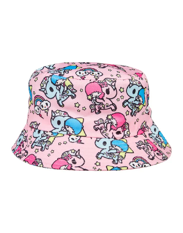 Bucket hats with embroidery-tokidoki x Hello Kitty and Friends Twin Star Bucket Hat