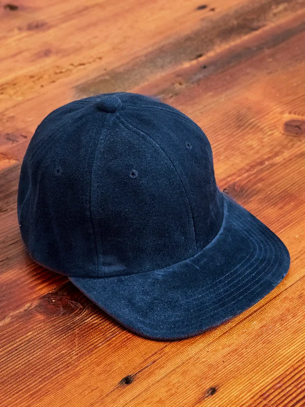 Elastic headbands for winter-6-Panel Suede Cap in Navy