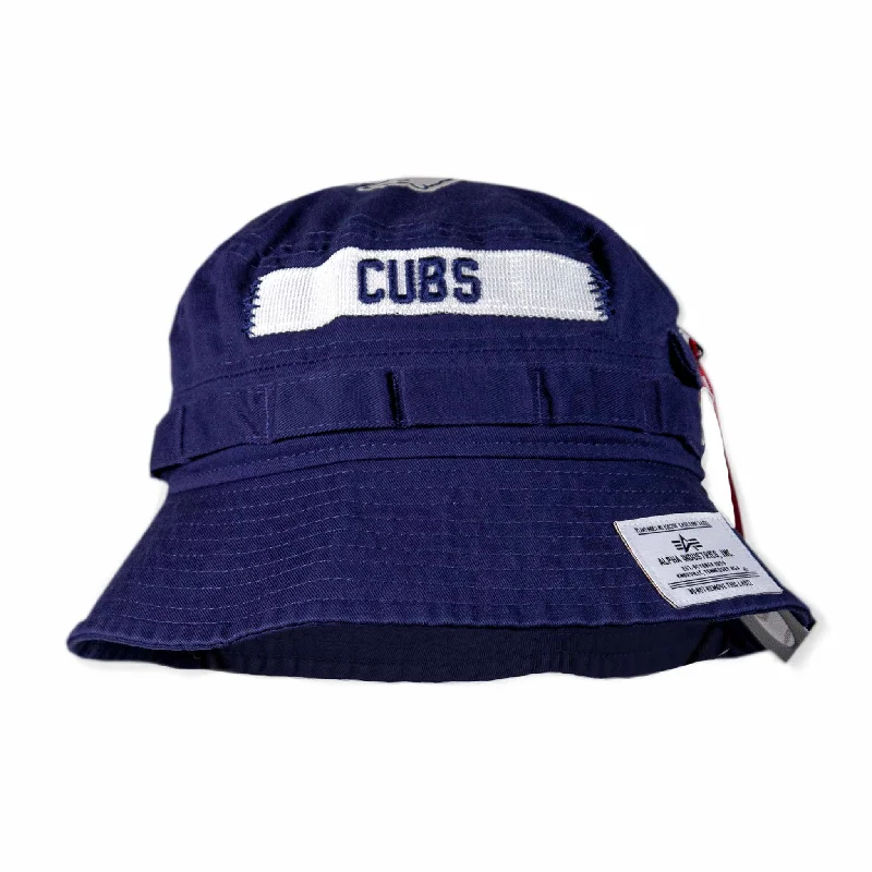 Bucket hats with reflective details-Chicago Cubs Alpha Industries 1914 Bucket Hat