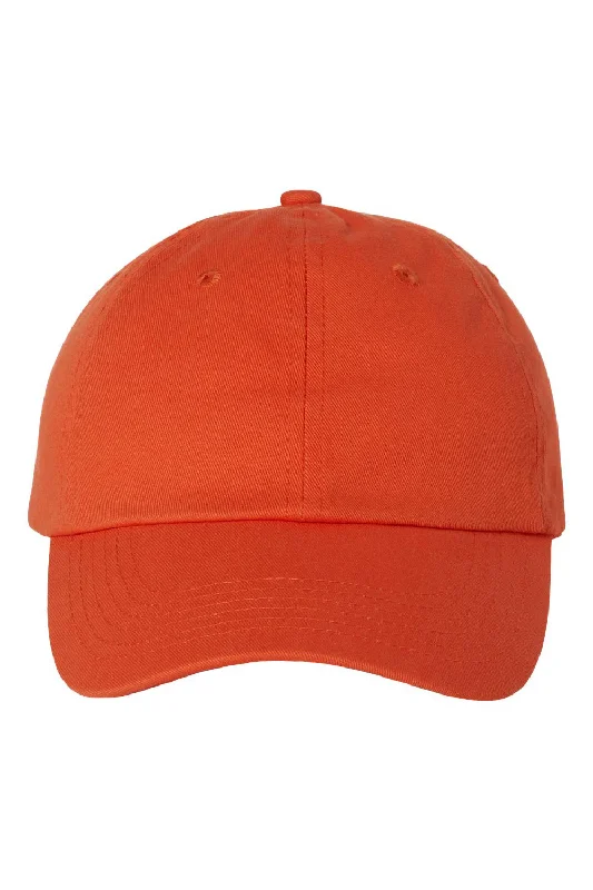 mens hats in horsehair-Valucap Mens Adult Bio-Washed Classic Adjustable Dad Hat - Orange