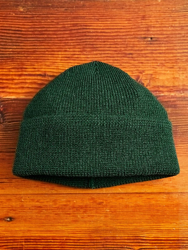 Wool Hats with thrifty style-Wool Knit Watch Cap in Pine