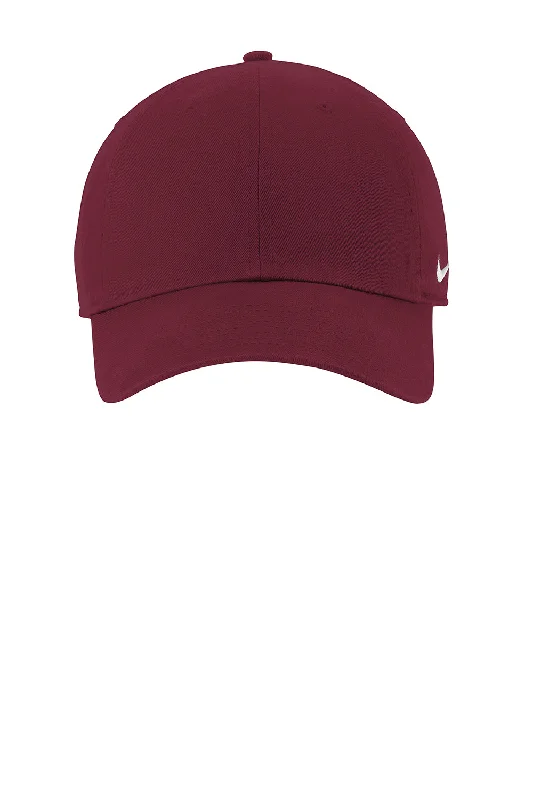 mens hats in muslin-Nike Mens Heritage 86 Adjustable Hat - Deep Maroon