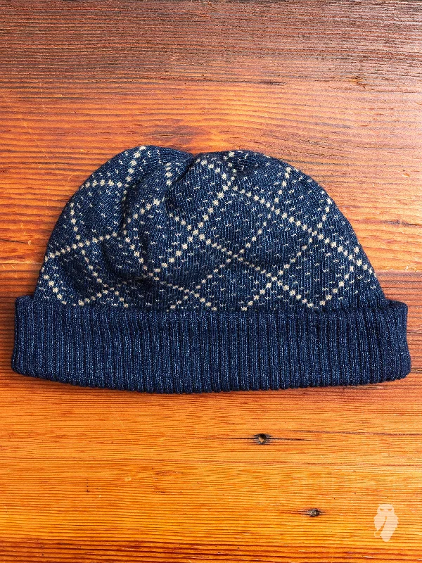 Running headbands for kids-Knit Watch Cap in Indigo