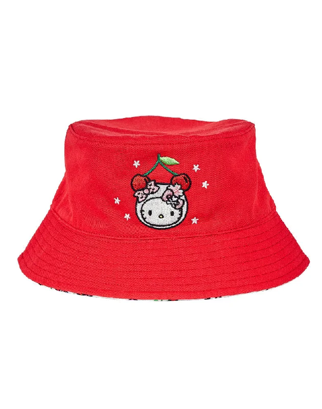 Bucket hats for outdoor wear-tokidoki x Hello Kitty Cherry Kitty Reversible Bucket Hat