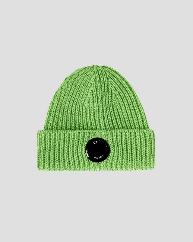 Wool Hats in rust green-Extra Fine Merino Wool Lens Beanie Classic Green